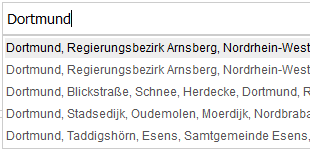Autocomplete Adresse
